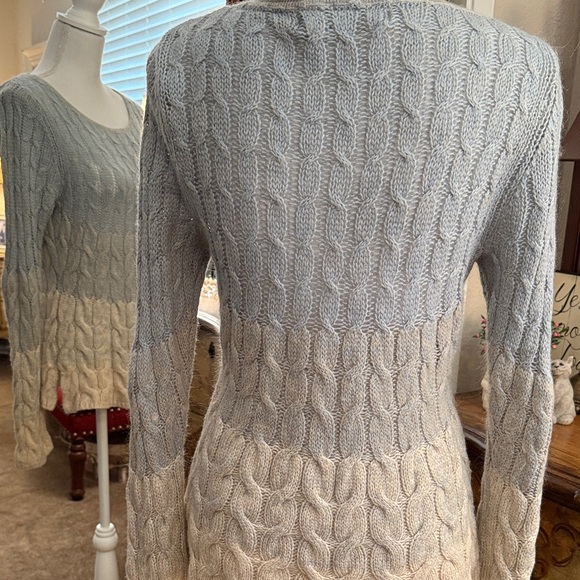 Sparrow Women's Cable Knit Sweater - Blue and Cream - Picture 5 of 13